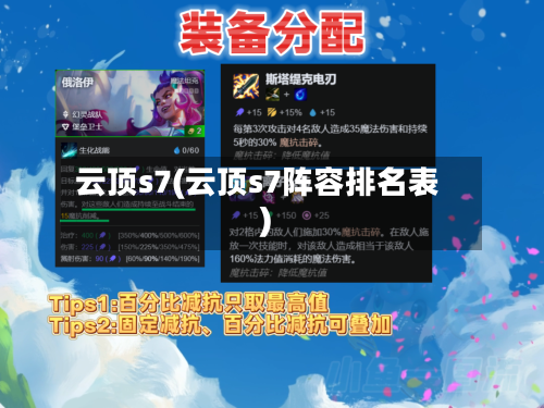 云顶s7(云顶s7阵容排名表)