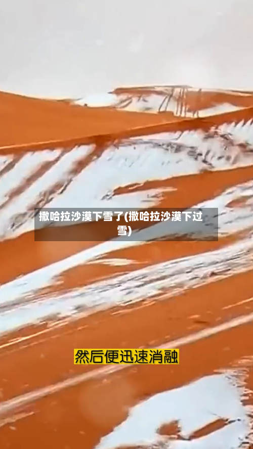 撒哈拉沙漠下雪了(撒哈拉沙漠下过雪)