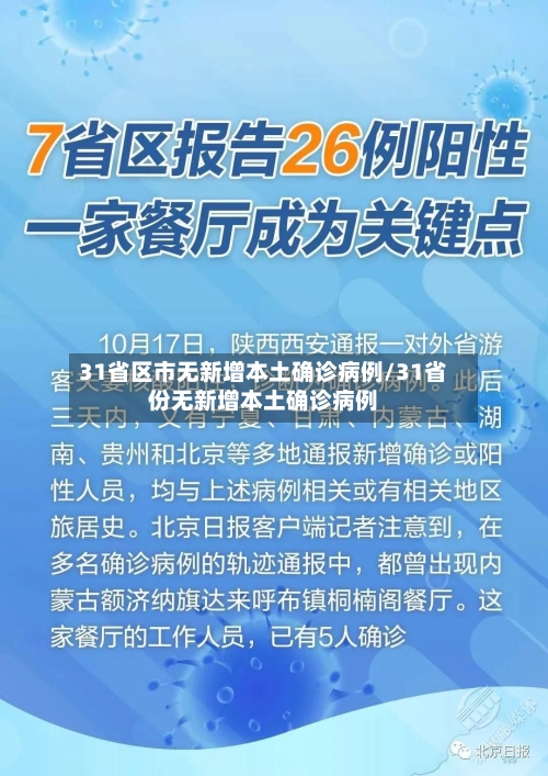 31省区市无新增本土确诊病例/31省份无新增本土确诊病例
