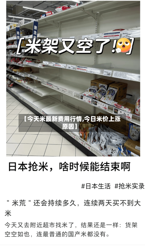 【今天米最新费用行情,今日米价上涨原因】