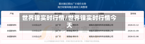 世界镍实时行情/世界镍实时行情今天-第2张图片