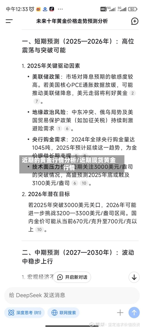 近期的黄金行情分析/近期现货黄金行情-第2张图片