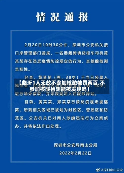 【临沂1人无故不参加核酸被罚两百,不参加核酸检测能被发现吗】-第2张图片