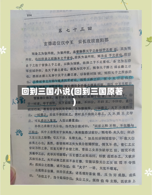 回到三国小说(回到三国原著)