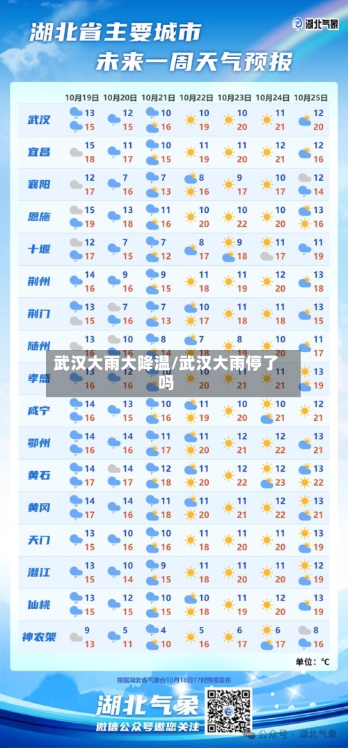 武汉大雨大降温/武汉大雨停了吗