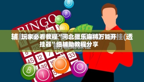 玩家必看教程“河北微乐麻将万能开挂器”细辅助教程分享-第3张图片