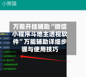 万能开挂辅助“微信小程序斗地主透视软件”万能辅助详细步骤与使用技巧