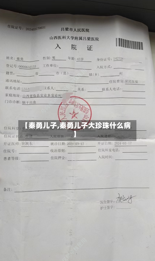 【秦勇儿子,秦勇儿子大珍珠什么病】