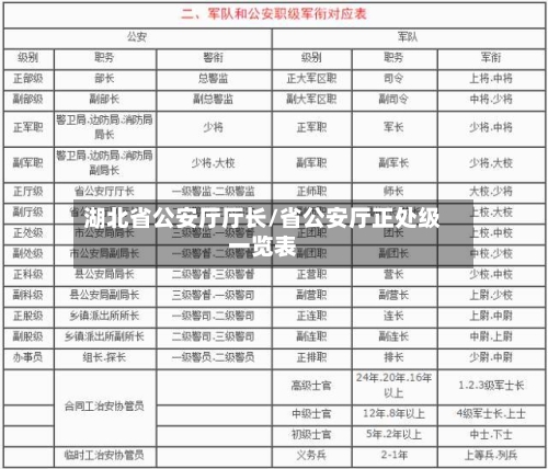 湖北省公安厅厅长/省公安厅正处级一览表-第2张图片