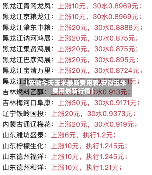 【安徽今天玉米最新费用表,安徽玉米费用最新行情】-第2张图片