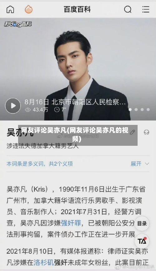 网友评论吴亦凡(网友评论吴亦凡的视频)-第2张图片