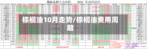 棕榈油10月走势/棕榈油费用周期