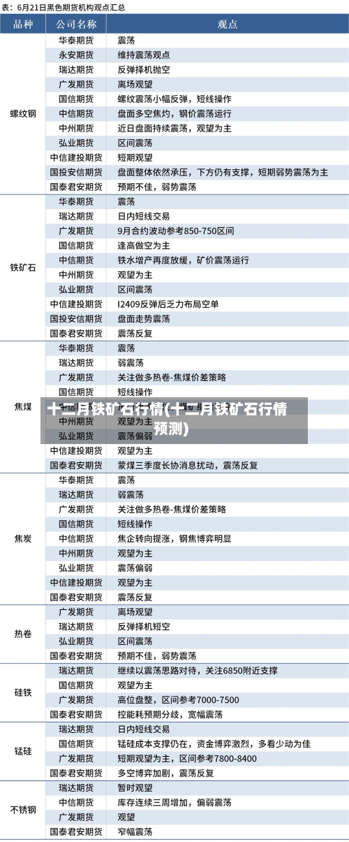十二月铁矿石行情(十二月铁矿石行情预测)-第2张图片