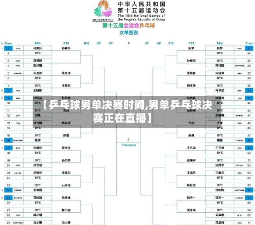 【乒乓球男单决赛时间,男单乒乓球决赛正在直播】-第3张图片
