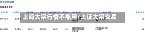 上海大宗行情不能用/上证大宗交易