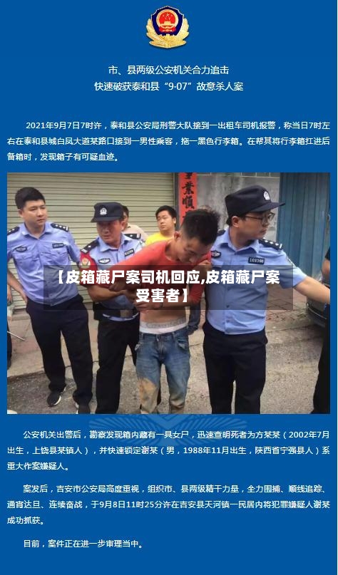 【皮箱藏尸案司机回应,皮箱藏尸案受害者】-第3张图片