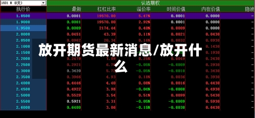 放开期货最新消息/放开什么-第2张图片