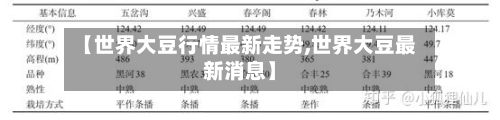 【世界大豆行情最新走势,世界大豆最新消息】-第2张图片