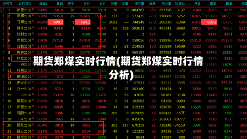 期货郑煤实时行情(期货郑煤实时行情分析)