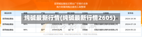 纯碱最新行情(纯碱最新行情2605)