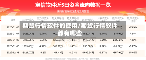 期货行情软件的使用/期货行情软件都有哪些-第3张图片