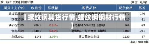 【螺纹钢其货行情,螺纹钢钢材行情】-第2张图片