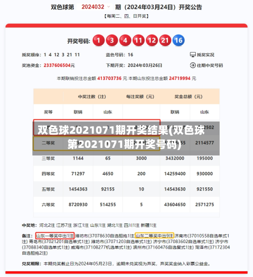 双色球2021071期开奖结果(双色球第2021071期开奖号码)