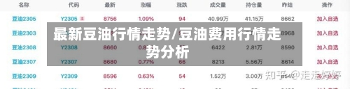 最新豆油行情走势/豆油费用行情走势分析